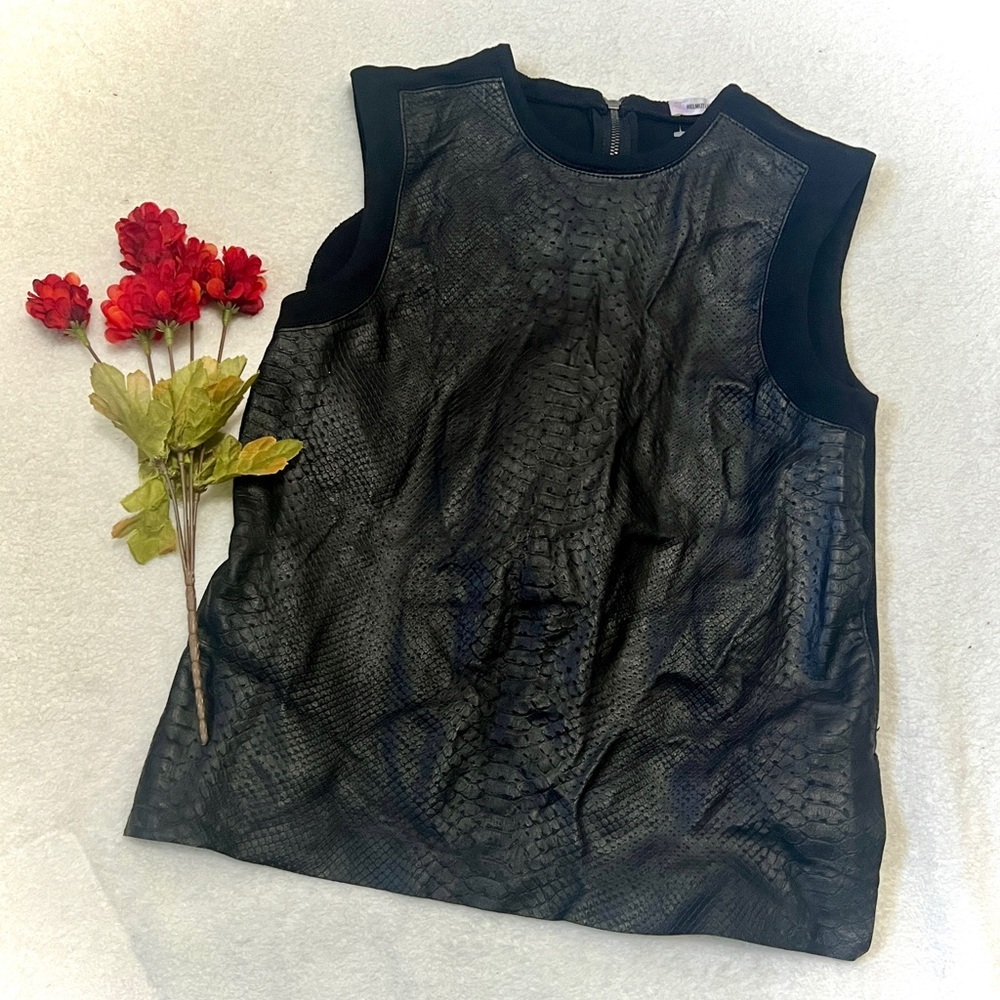 Helmut Lang Lamb Leather Snake Embossed Tank Top - Small*